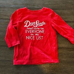Cat and Jack Boys Girls Santa Christmas Shirt 18 Month Shirt